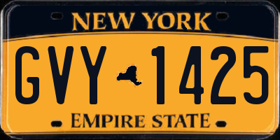 NY license plate GVY1425