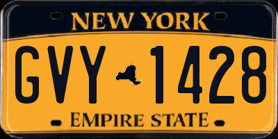 NY license plate GVY1428