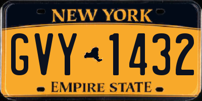 NY license plate GVY1432