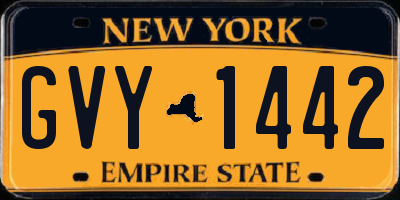 NY license plate GVY1442