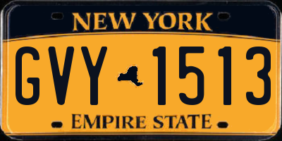NY license plate GVY1513