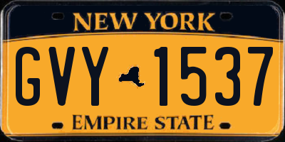 NY license plate GVY1537