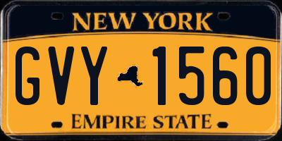 NY license plate GVY1560