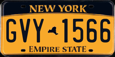 NY license plate GVY1566