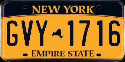 NY license plate GVY1716