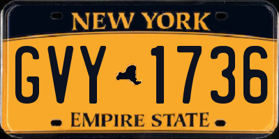 NY license plate GVY1736
