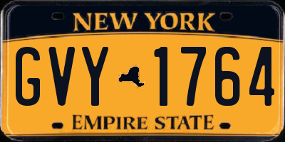 NY license plate GVY1764