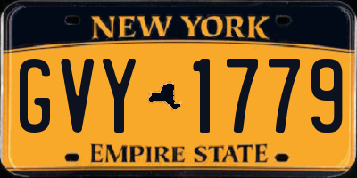 NY license plate GVY1779