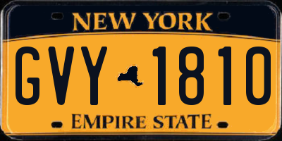 NY license plate GVY1810