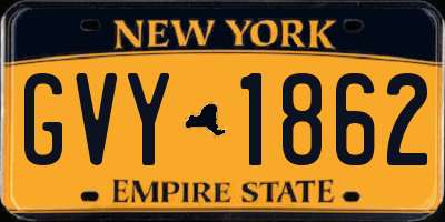 NY license plate GVY1862
