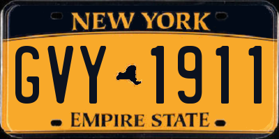 NY license plate GVY1911