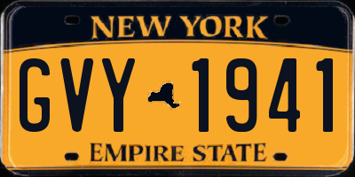 NY license plate GVY1941