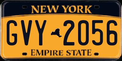NY license plate GVY2056