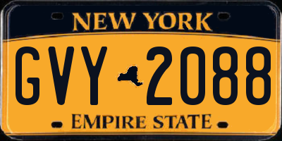 NY license plate GVY2088