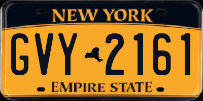 NY license plate GVY2161