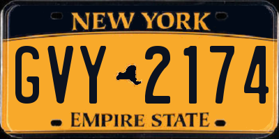 NY license plate GVY2174
