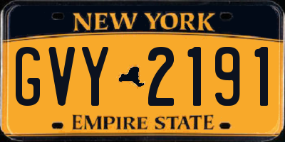 NY license plate GVY2191