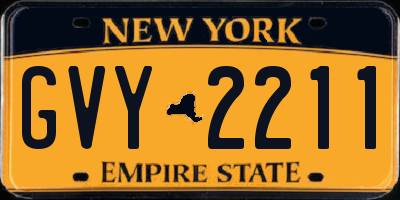 NY license plate GVY2211
