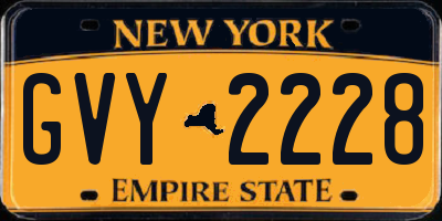 NY license plate GVY2228