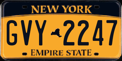 NY license plate GVY2247