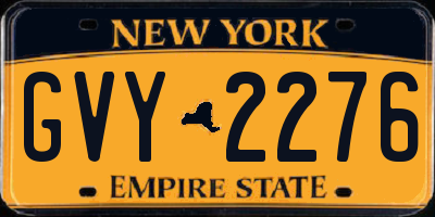 NY license plate GVY2276