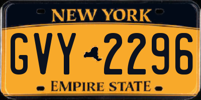 NY license plate GVY2296