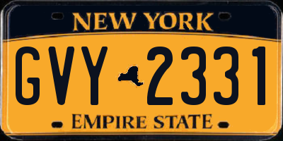 NY license plate GVY2331