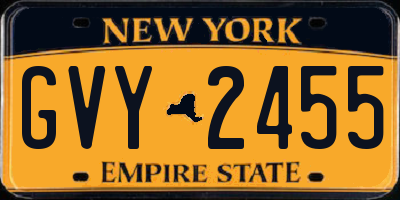 NY license plate GVY2455