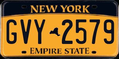 NY license plate GVY2579