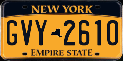 NY license plate GVY2610