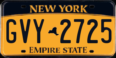 NY license plate GVY2725