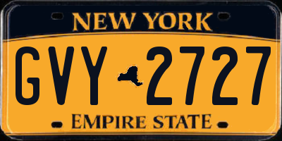 NY license plate GVY2727