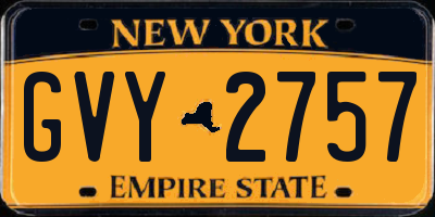 NY license plate GVY2757