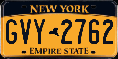 NY license plate GVY2762
