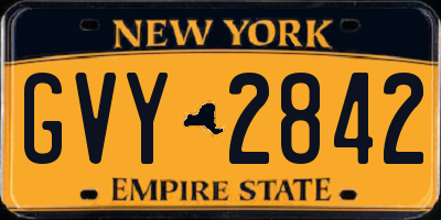 NY license plate GVY2842