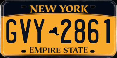 NY license plate GVY2861