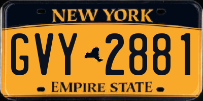 NY license plate GVY2881