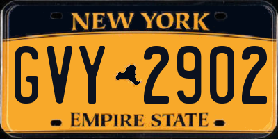 NY license plate GVY2902