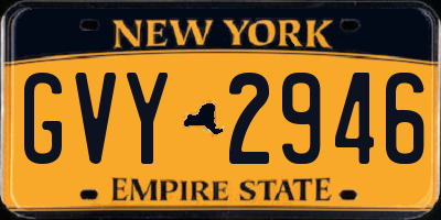 NY license plate GVY2946