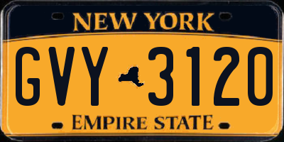 NY license plate GVY3120