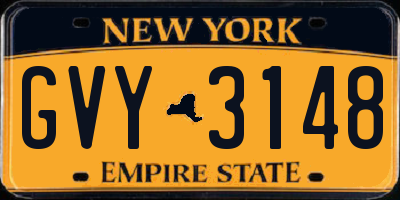 NY license plate GVY3148