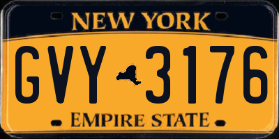 NY license plate GVY3176