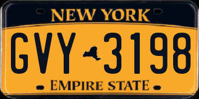 NY license plate GVY3198