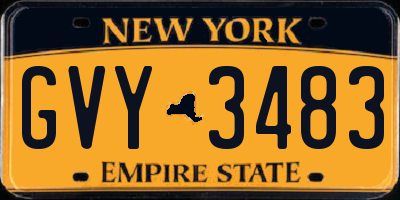 NY license plate GVY3483