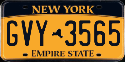 NY license plate GVY3565