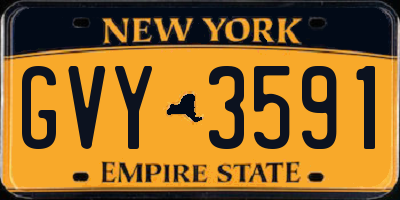 NY license plate GVY3591