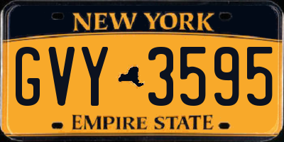 NY license plate GVY3595