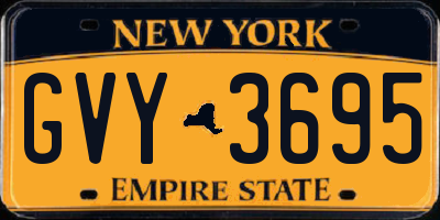 NY license plate GVY3695