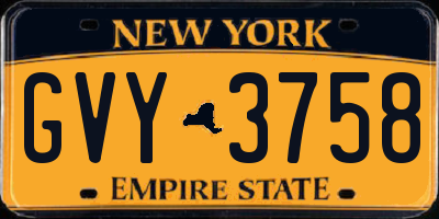 NY license plate GVY3758