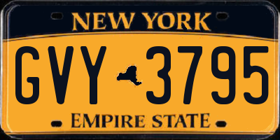NY license plate GVY3795